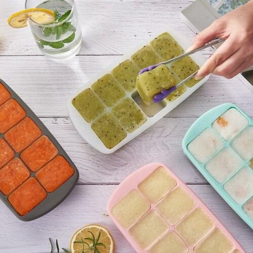 Silicone Ice Tray Household Ice Box with Lid Baby Creative Refrigerator Homemade Frozen Ice Cube Mold Quick Freezer Accessories
