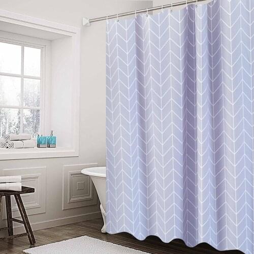 Modern Simple Plaid Shower Curtain Nordic Bathroom Decor Waterproof Curtain Purple Colors douchegordijn tuin T116