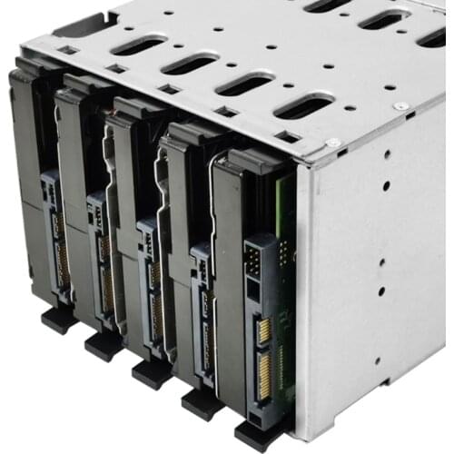 5.25" to 5X 3.5 Rack Stainless Steel Hard Drive Cage for Computer SATA HDD Cage Hard Drive Tray Rack with Fan Space