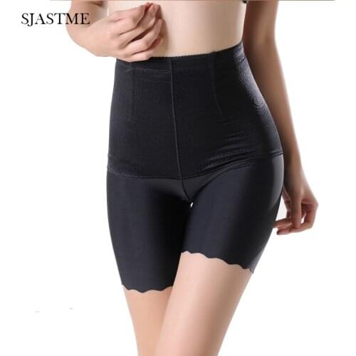 Womens Ice Silk Seamless Shapewear Tummy Control Shorts High-Waist Panty Mid-Thigh Body Shaper Waist Trainer Butt Lifter Panties