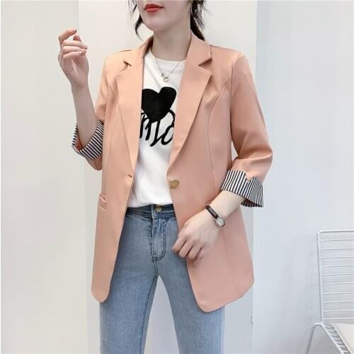 Women Summer Long Sleeve Blazer Stylish Long and Large Size Suit Jacket Loose Casual Classic Solid Thin Slim Cardigan Outwear