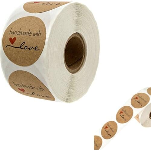 1/1.5 inch 50 Pcs Handmade Stickers Packing Bag Sticker Kids Rewarding Stickers Scrapbooking Decoration