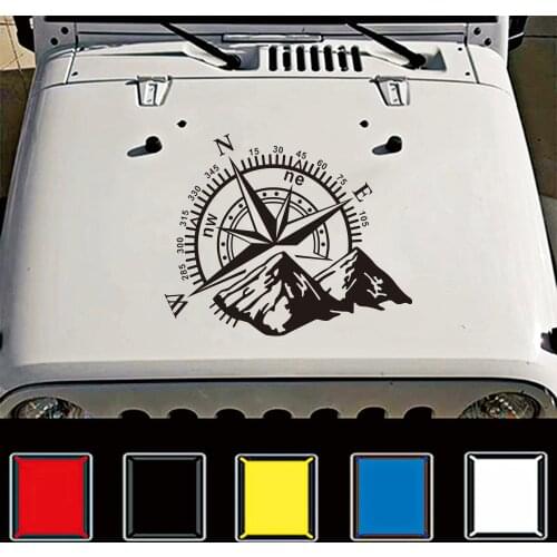 1PCS Mountain compass car stickers funny vinyl car styling decals fashion modified hood car stickers garland
