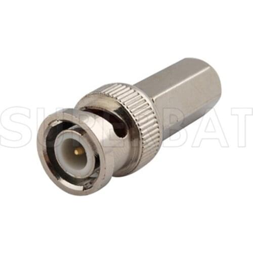 Superbat 10 pcs BNC Connector Twist-on Plug Male for LMR240 RF Coaxial Connector
