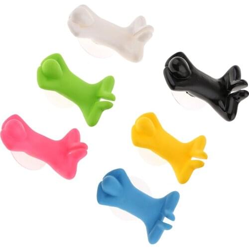 2xColorful Toothbrush Holder Suction Cup Hanger Bathroom Kitchen Yellow