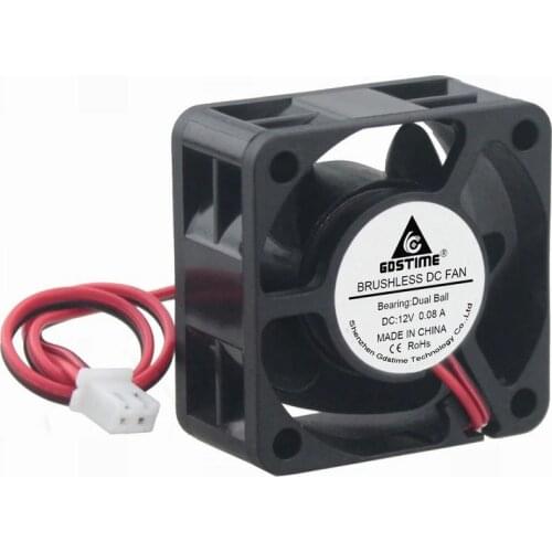 2PCS Gdstime 2Pin 4cm 40mm x 20mm 40*40*20MM 4020 Ball Bearing DC 12V Mini Processor Computer Brushless Cooling Cooler Fan