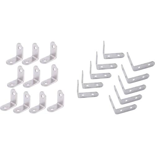 20Pcs Stainless Steel Shelf Support Corner Brace Angle Bracket - 10Pcs 50X50Mm & 10Pcs 30X30Mm