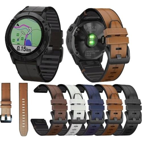 26 22mm Watchband for Garmin Fenix 5X 5 Plus 6 6X Pro 3 3 HR Forerunner 935 945 Quick Release Silicagel leather Wrist Band Strap