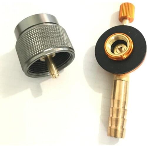Gas Propane Refill Adapter Flat Cylinder Tank Coupler Connector with Switch Valve Outdoor Camping Cooking Stove Tool