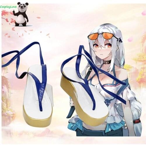 Arknights White Skadi Shoes Cosplay Long Boots Leather Custom Made For Party Christmas Halloween
