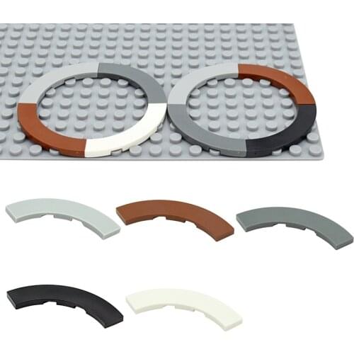 Assembles Particles 27507 Flat Tile Round Corner 4x4 Macaroni Wide Curved light panel Building Blocks MOC Parts DIY Bricks Toys