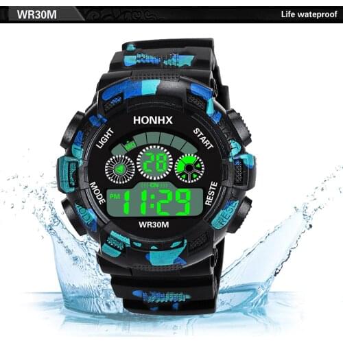 Electronic watch 71 Camo three eyes Fashion Mens Digital LED Analog Quartz Alarm Date Sports Wrist Watch