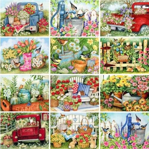 EverShine DIY Diamond Embroidery Full Square Drill Sunflower Diamond Mosaic Garden Cross Stitch Floral Decor For Home Wall Art