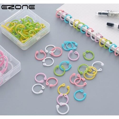 EZONE 16/30pcs Binder Ring Loose-leaf Buckle Clip Plastic 15mm 24mm 30mm Multifunctional Clip School Office Supplies Stationery