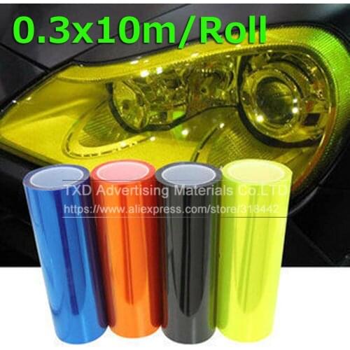 0.3x9m/Roll Auto Car Sticker Smoke Fog Light HeadLight Taillight Tint Vinyl Film Sheet All Colors Available Car Decoration