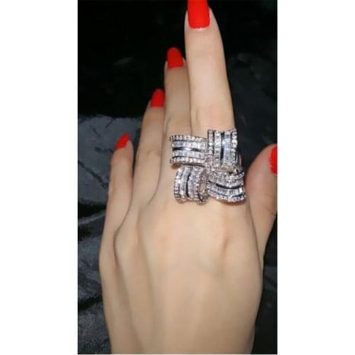 Classic Flower Promise ring Silver color AAAAA Cz Stone Engagement wedding band rings for women Party Finger jewelry