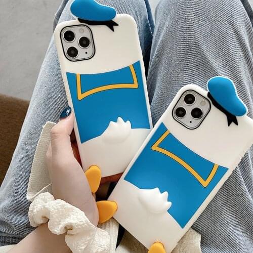 Anime Cute soft case for iphone 11 pro x xs max xr 8 7 plus SE 2020 matte silicone phone cover 3D Cartoons duck coque funda capa