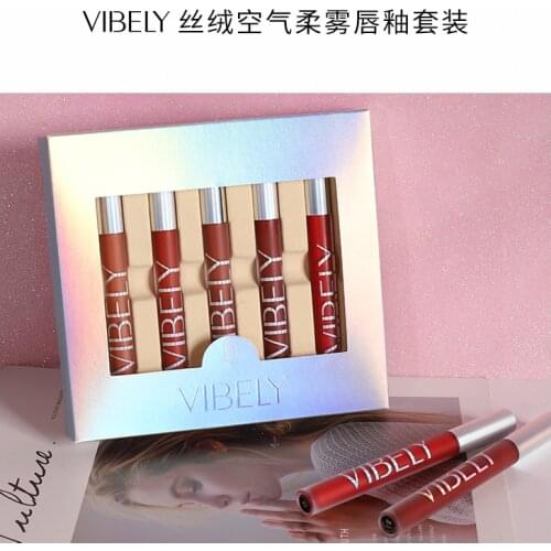 5PCS/Set Matte Lipstick Set Long Lasting Moisturing Lip Gloss Liquid Lipstick Velvet Red Sexy Lip Gloss Women Lip Make-up TSLM1
