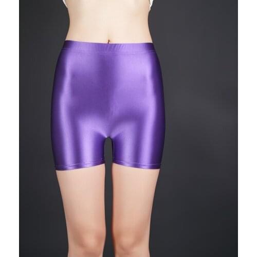 New colour satin smooth opaque pantyhose bright wet tights sexy silk Japanese slim high waisted womens shorts