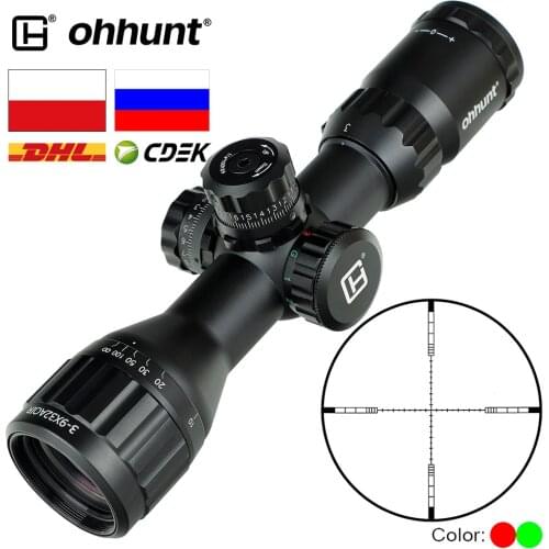 SHIP FROM Russia ohhunt 3-9X32 AOCE Hunting Rifle Scope 1/2 Half Mil Dot Illuminated RG Wire Reticle Turrets Locking