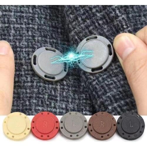 A pair colorful PVC Invisible Automatic Magnetic Snaps Fasteners Button for overcoat bag garment accessories scrapbooking DIY