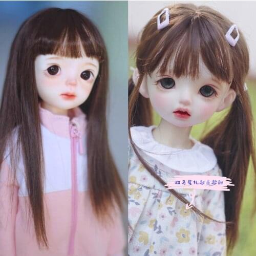 BJD doll wig 1-3 1-4 1-6 size super soft milk soft silk wig straight long hair doll accessories