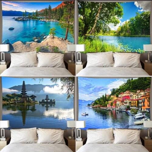 Landscape background wall hanging cloth Art wall tapestry Bedroom bedside wall cloth Home decoration cloth art