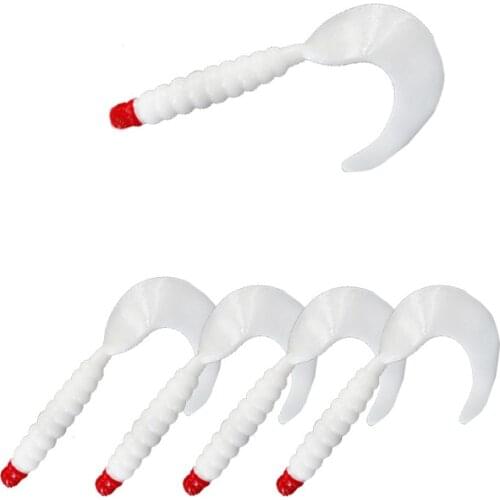 12-16Pcs Red White Fishing Lure Soft bait Worms Artificial Silicone Fishing Lure with Salt Smell Carp Bass Pesca Fishing Takcle