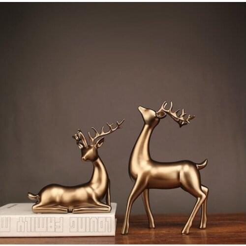 RETRO FASHION CREATIVE ANIMAL DEER NORDIC HOUSEHOLD ITEMS DECORATIVE ORNAMENTS CRAFTS ACCESSORIES STATUE SCULPTURE GIFT