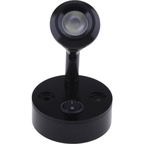 12V LED Wall Spotlight Reading Light Caravan/Boat 3W Cabin/Chart Lamp Black