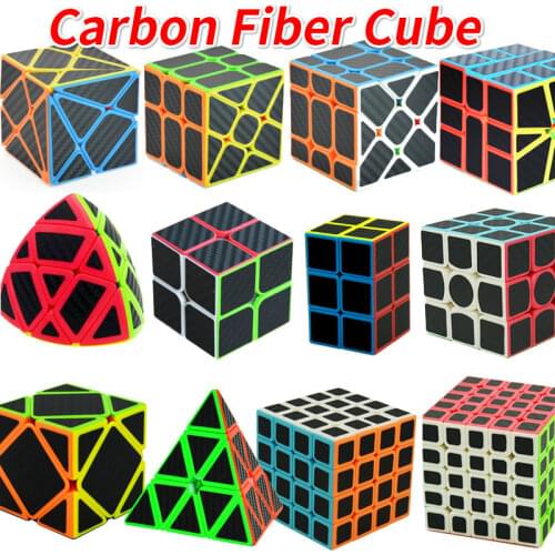 Carbon Fiber Cube Magic Cube Speed 2x2 3x3 4x4 5x5 Pyramid 223 233 SQ1 Skew Puzzle Rice Dumling Cubo Magico Toys For Children