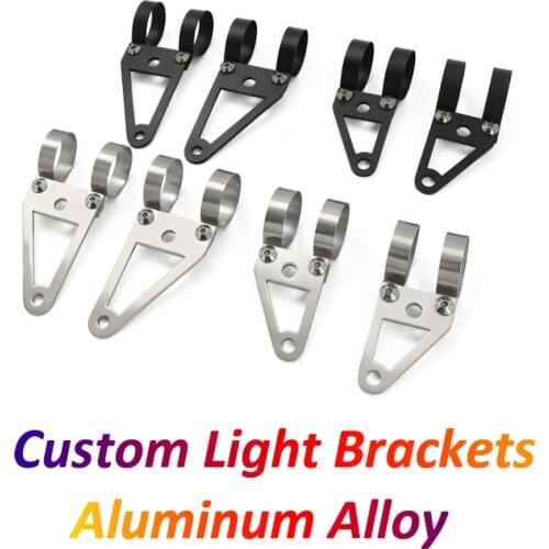 Universal Motorcycle Headlight Brackets Stainless Steel Headlamp Mounting Support Manual Custom Retro Light Turn Signals Holder