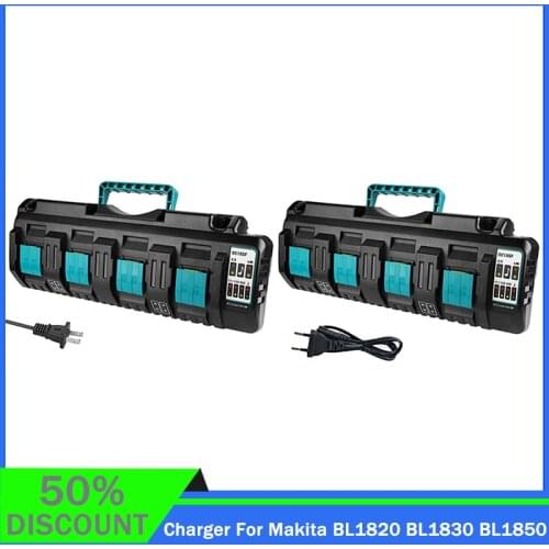 In Stock DC18SF 4-Port 14.4V 18V 4X3A Li-Ion Battery Charger For Makita BL1820 BL1830 BL1850 BL1430 Power Tools NEW