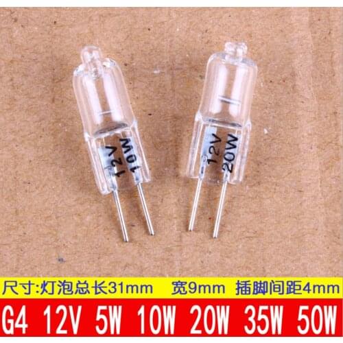 10pcs 12V 5W/10W/20W/35W/50W G4 light bulbs inserted beads crystal lamp Halogen Lamps indoor lighting bulbs Globe Lot JC LED