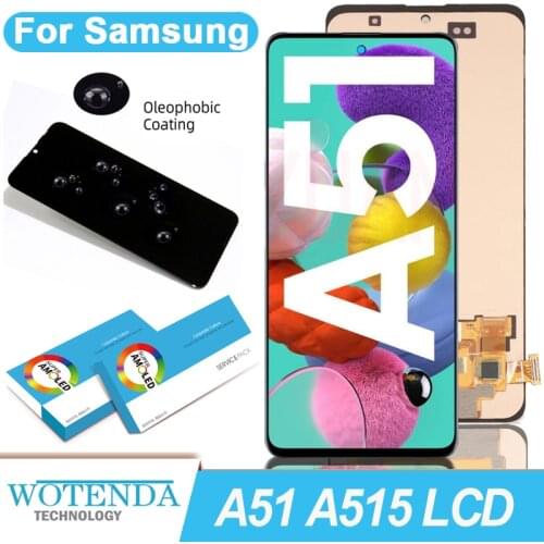 100% Original 6.5'' Super AMOLED Display for Samsung A51 2020 A515 A515F A515 A515F Full LCD Touch Screen Digitizer Repair Parts