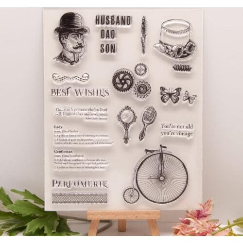 15.5x20 Retro era Transparent Clear Stamps Silicone Seals for DIY scrapbooking photo album Card Making