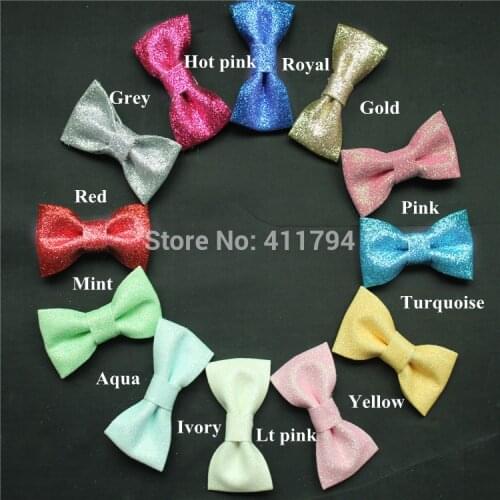 30 pcs/ lot , 2.5'' sequin bow , glitter bows for shabby flowers for hair accessories