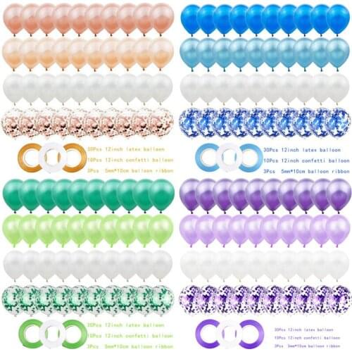 43pcs/set Rose Gold Balloon Confetti Set Birthday Party Balloon Anniversary Wedding Balloon Decoration Gift for Wedding Guests