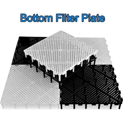 New Coming 6PCS Aquarium Bottom Tank Filters 14.5x14.5x2.5cm DIY Bottom Plastic Filter Plate System White/Black