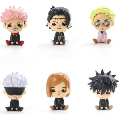 60PCS Jujutsu Kaisen Yuji Itadori Fushiguro Megumi Kento Nanami Satoru Gojo Nobara Kugisaki 5-6CM PVC Plush Stuffed Toy