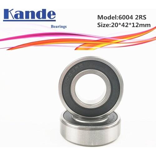 6004RS Bearing 2pcs ABEC-5 High quality 6004 2RS Single Row Deep Groove ball bearing 6004-2RS 20x42x12 mm