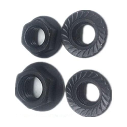 8 grade 10 blackening GB6177 carbon steel hex flange nut with tooth anti-skid locknut M5M6M8M10M12M14M16M20