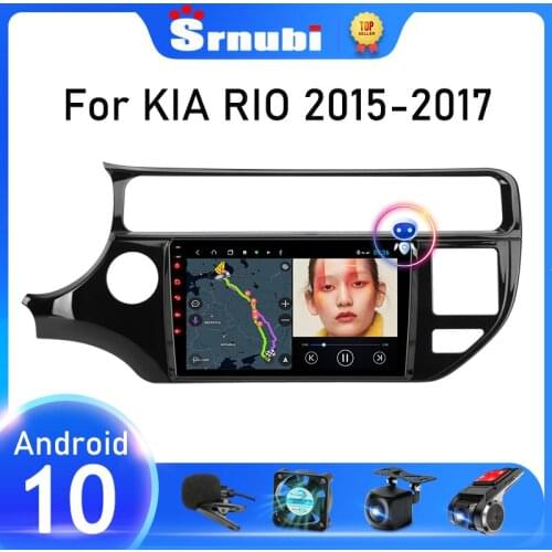 Srnubi Android 10 Voice AI Car Radio for Kia RIO 2015 2016 2017 Multimedia Video Player 2 Din GPS Navigation WIFI DVD with Frame