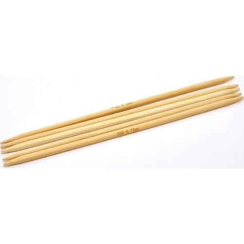 Bamboo Hand Sewing DP Knitting Needle Crochet Hook DIY Crafts Knitting Tools Accessories (US Size 5/3.75mm) 20cm long, 5PCs/Set