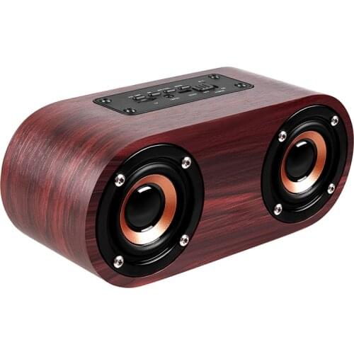 Q8 Wooden Bluetooth Speaker Portable Wireless Dual Speaker Stereo Bass Hands-Free Mic Phone TF Card Player AUX USB