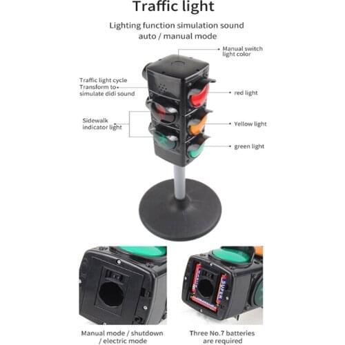 Q6PD Childrens Simulated Traffic Lights Educational Toy Transportation Knowledge Learning Tool
