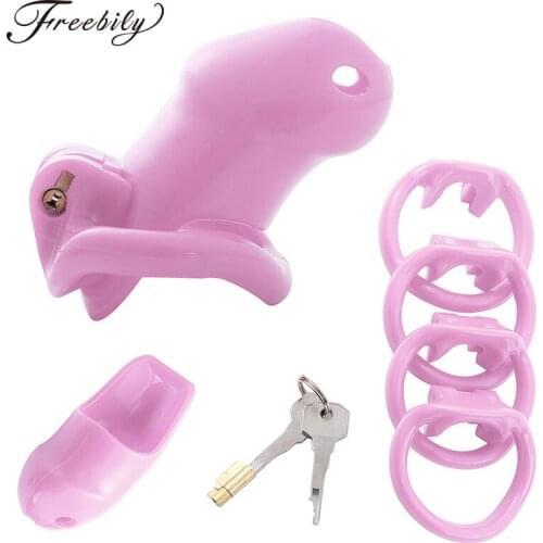 Gay Pink Lightweight AAA+ Medical Grade Resin Chastity Device Male Birdcage cock ring Briefs jockstrap with Ring and Key Set
