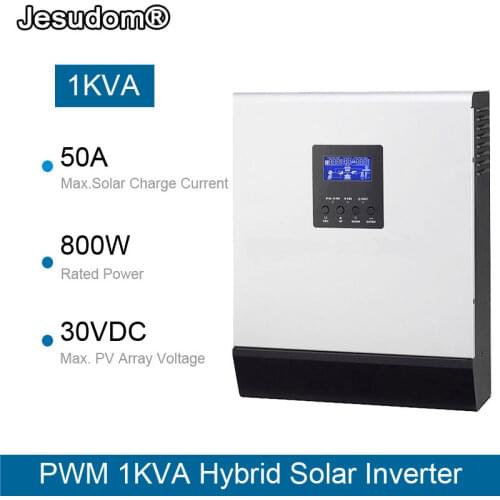 1KVA Pure Sine Wave Hybrid Solar Inverter Built-in PWM Solar Charge Controller for Home Use