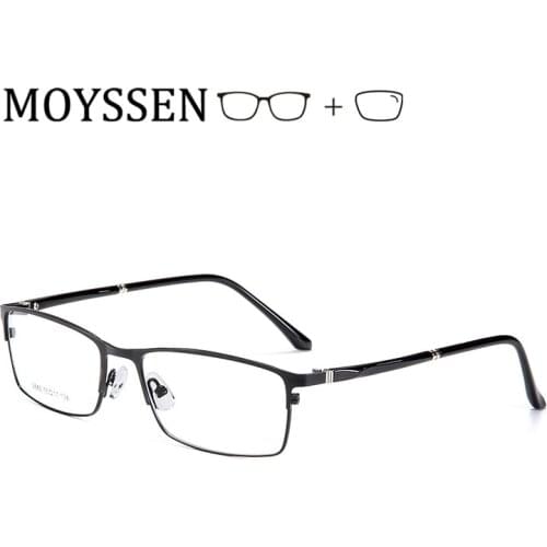 Classic Formal Business Men Prescription Glasses Big Optical Metal Rectangular Myopia Presbyopia Progressive Eyeglasses for Male