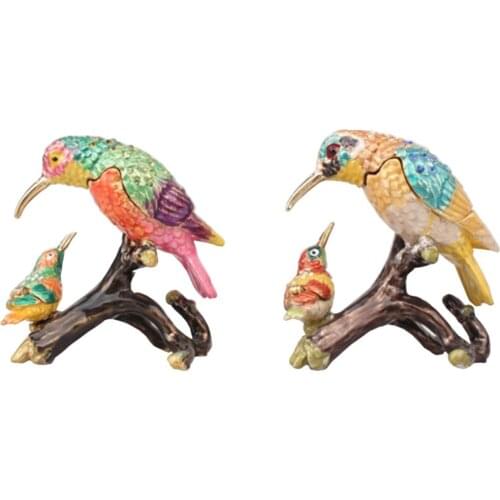 Hummingbird Trinket & Jewelry Box Necklace Ring Holder Earring Organizer Pewter Ornament Collectible Gifts